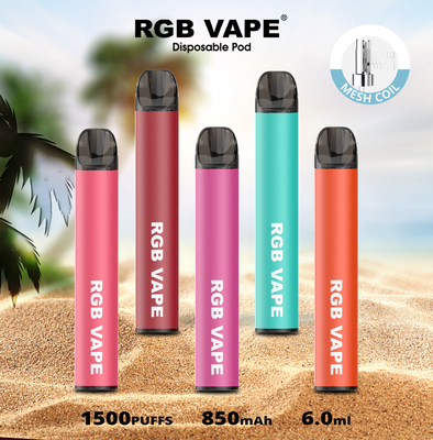 RGBvape SS304 Ecig 1500 Hauch Wegwerf-vape Geräte mit Mesh Coil