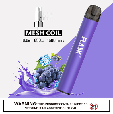RGBvape SS304 Ecig 1500 Hauch Wegwerf-vape Geräte mit Mesh Coil